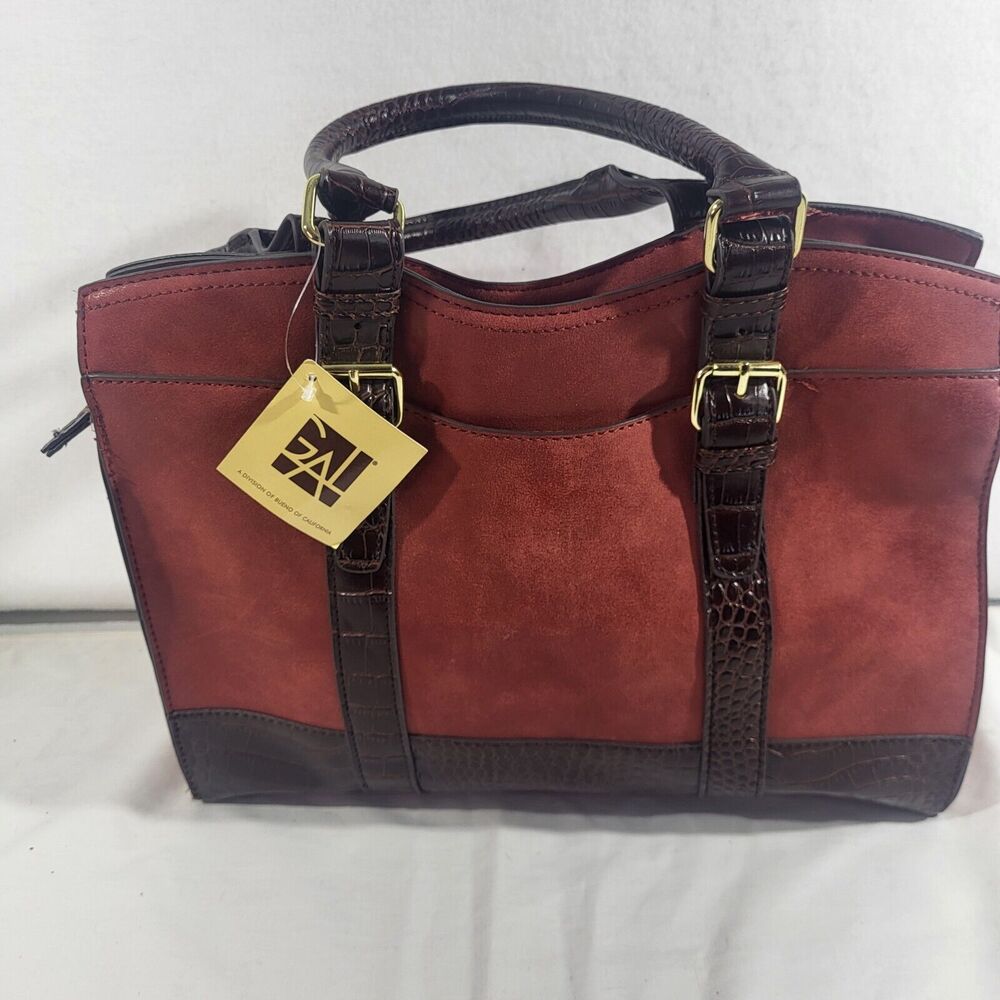 Gal Bueno of california brown and Red/Orange Leather shoulder bag new
